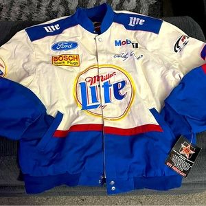 Rusty Wallace- Miller Lite/ Mobile One/ Ford racing collectible jacket .